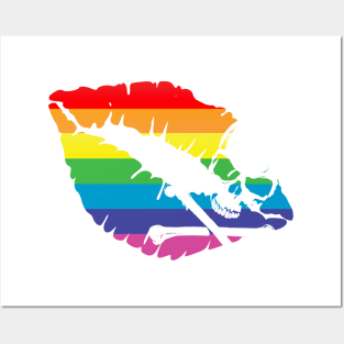 rainbow flag lips Posters and Art